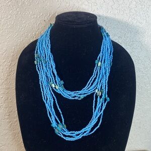Baby blue bead neck